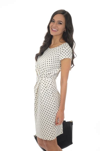 Polka Dot Wrap Dress, Ivory - Dresses w/ Sleeves - Dresses - The Blue ...