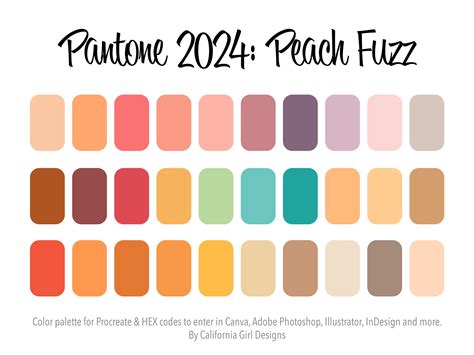 Buy Pantone 2024: Peach Fuzz Color Palette for PROCREATE (and HEX Codes