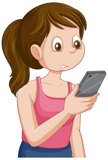 Cartoon Girl On Phone Images - Free Download on Freepik