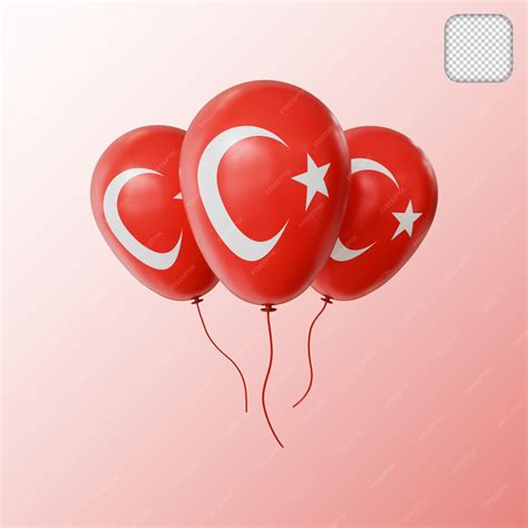 Premium PSD | Turkey balloon country flag 3d illustration