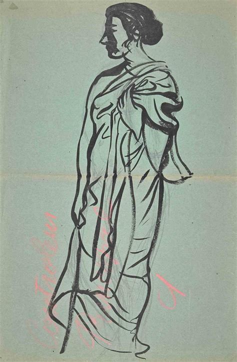 Jean Delpech - Nude - Original Watercolour by Jean Delpech - Mid 20th