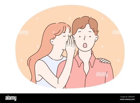 boy whispering   ear   friend stock vector images alamy