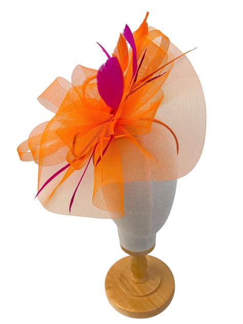 Orange And Pink Fascinator Clip