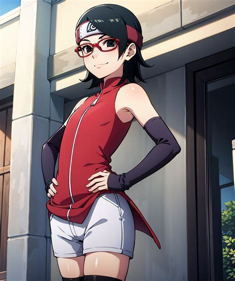 uchiha sarada (naruto and 1 more) generated by moai_(artist) | AIBooru
