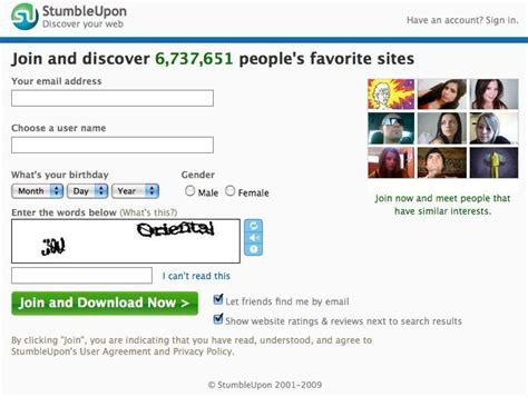 Captcha design pattern example at Stumbleupon - 6 of 13