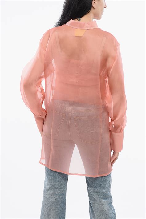 Super Blond Sheer Silk Blouse with Tank women - Glamood Outlet