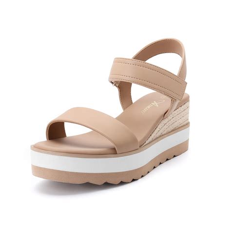Athlefit Wedge Sandals for Women Comfortable Platform Sandals