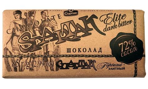 Горький шоколад Спартак: элитный 56, 72, 90 процентов какао; продукция ...