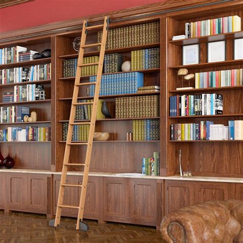 quiet glide  ft red oak library ladder  ft reach black modern
