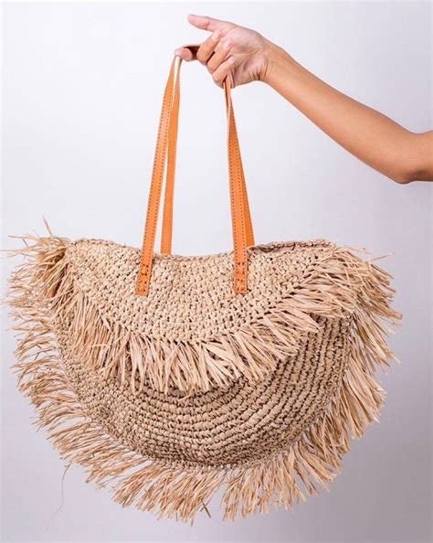straw  moon shaped bag  raffia ruffle design crotchet bags