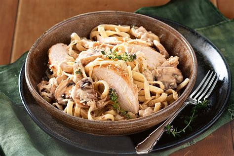 Creamy mushroom and chicken pasta recipe
