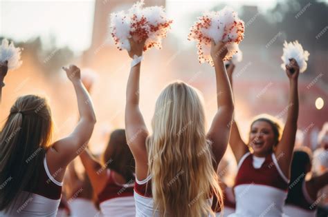 Premium AI Image | Energetic Cheerleaders cheering game Female school