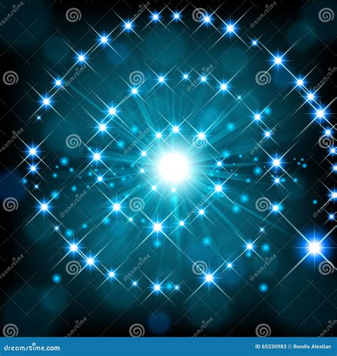 Blue Shine With Lens Flare Background Vector Illustration