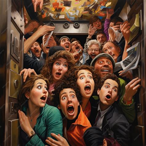 Premium AI Image | A realistic crowded elevator that is lively and fun