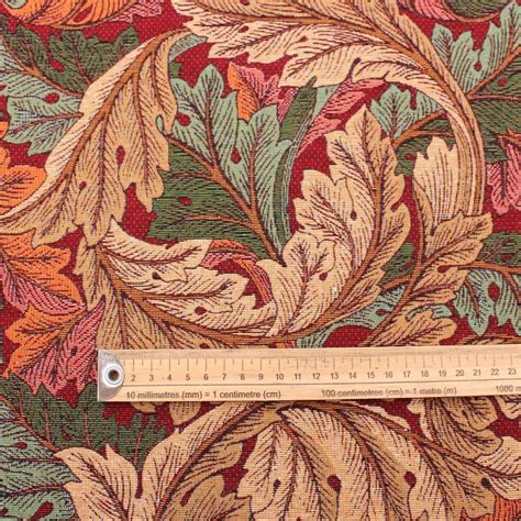 Tapestry Fabric Morris Acanthus Leaves Wine Red