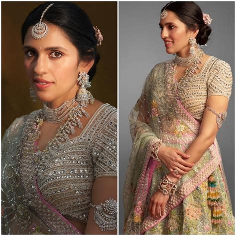 Shloka Ambani in an Abu Jani Sandeep Khosla lehenga at Radhika Merchant ...