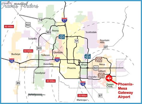 Phoenix Mesa Map - TravelsFinders.Com