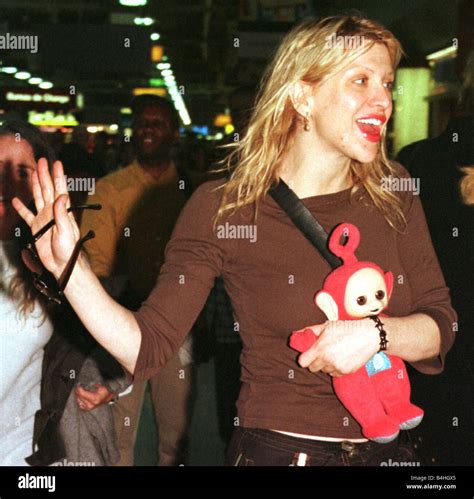 American actress singer Courtney Love October 1998 leaves Heathrow ...