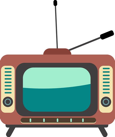 classic vintage tv box illustration with antenna 19805681 PNG