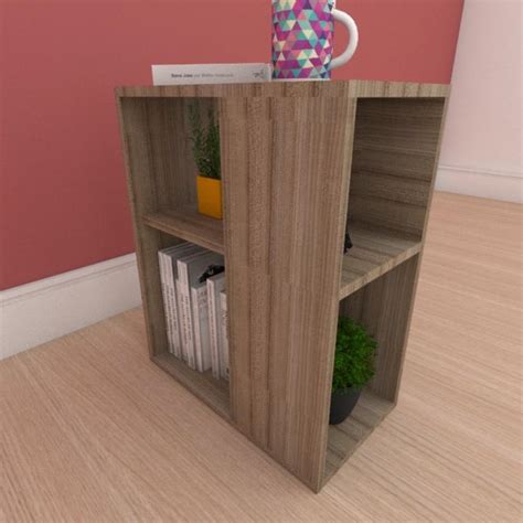 Estante De Livros Pequeno - Estante de Livros pequena com prateleira em mdf amadeirado - E-nichos ...