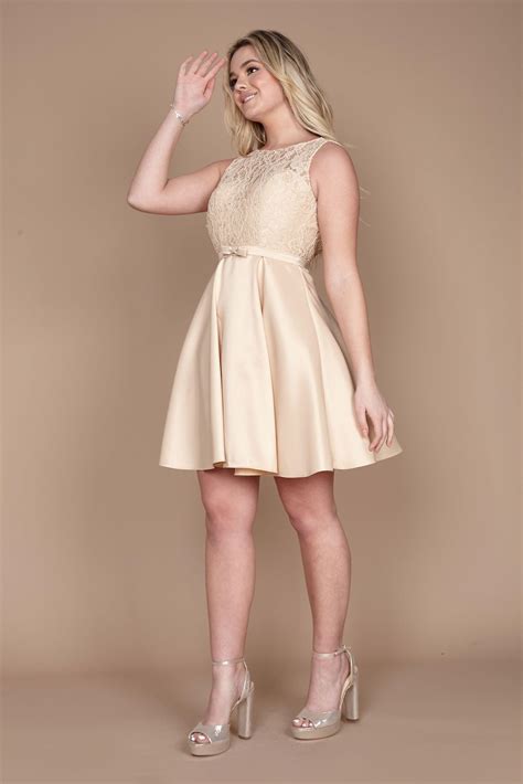 Blush Sleeveless Short Homecoming Dress - Formal Dresses & Gowns