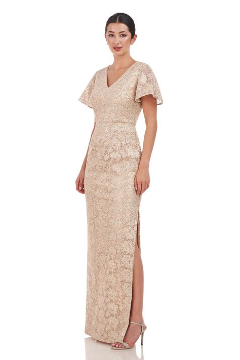 Paloma V-Neck Column Gown – JS Collections