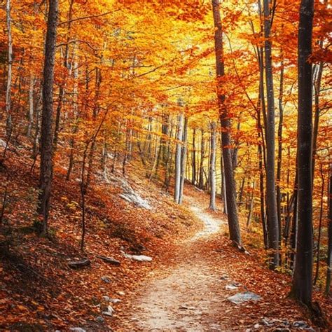 fall forest path