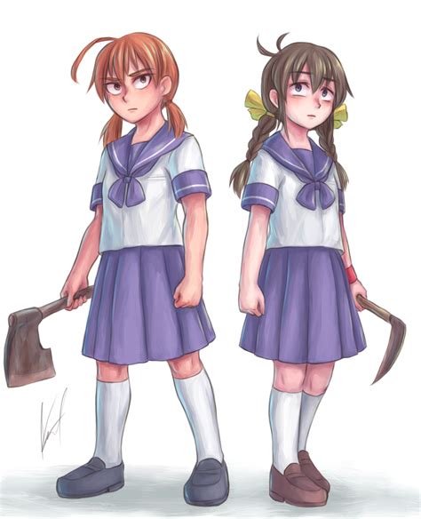tsukishiro asami and natsuki shoko (original) drawn by aosora_(mizore