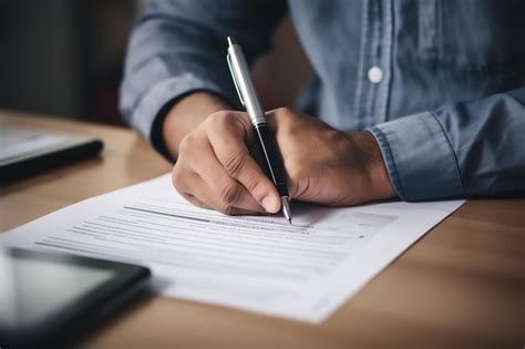 premium ai image man signing papers  documents