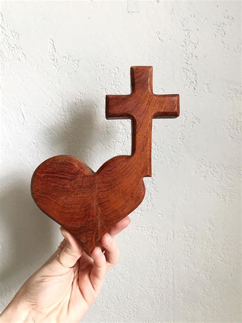 Christian Decor Cross Decor for Wall Cross and Heart, Wooden Heart Wall ...