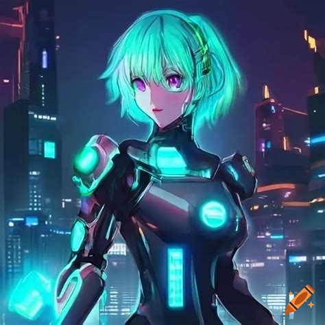 anime female cyber armor