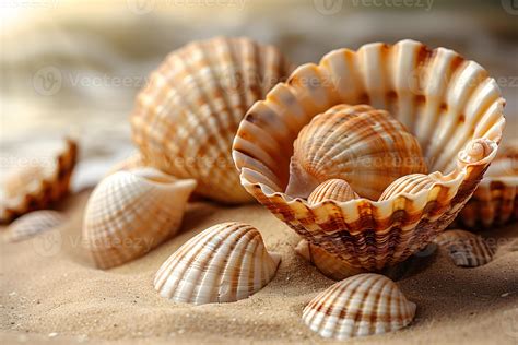 seashell collection  sandy beach  coastal decor  summer themes