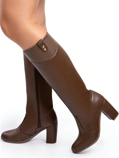 Bota De Cano Longo E Salto - Bota Feminina Cano Longo com Salto Bloco Alto Grosso | Elegante, Moder