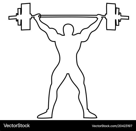lifting weights   drawing royalty  vector image