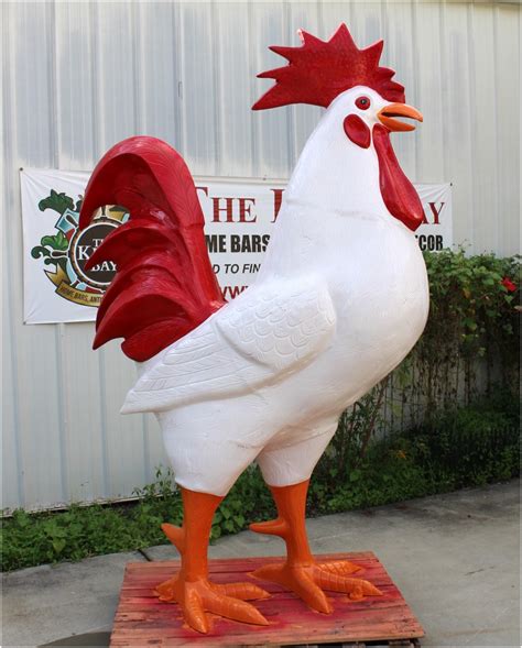 Giant Rooster / Chicken Statue Red or Custom Painted for Restaurant ...