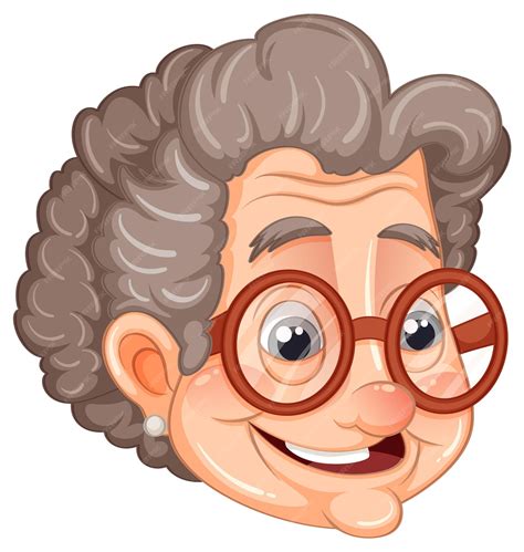 Premium Vector | Grandmother head cartoon isolated