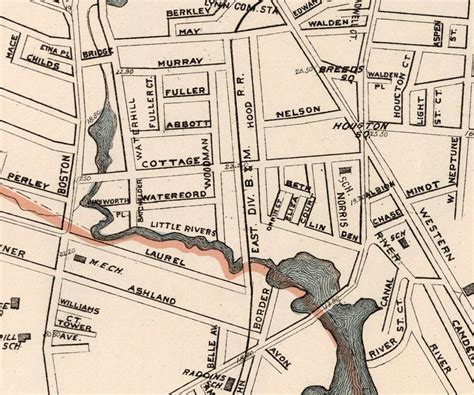 map  lynn  massachusetts vintage map wall map print vintage