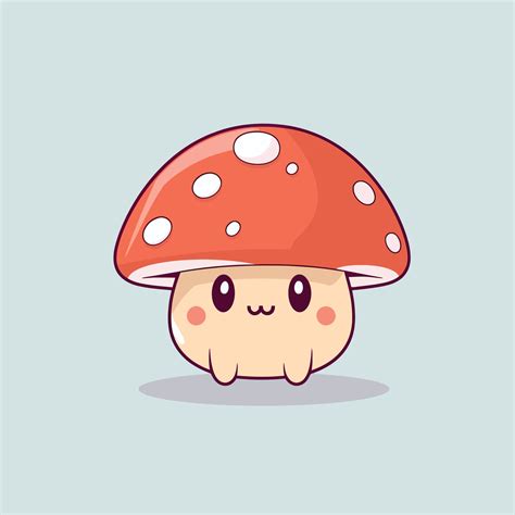 Cute kawaii mushroom chibi mascot vector cartoon style 23506852 Vector