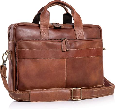 amazoncom kpl   leather briefcase laptop messenger bag