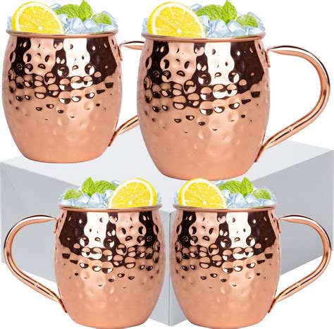amazoncom bold divine copper plated moscow mule mugs set