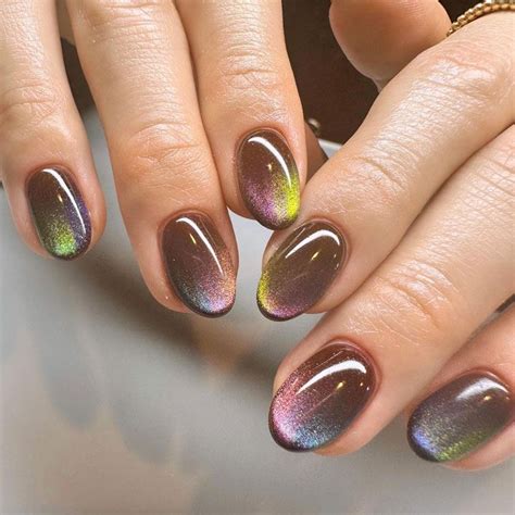 cat eye  short nails cateye short nails nail colors funky nails
