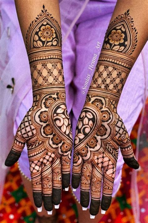 beautiful front hand floral bridal mehndi design  backhand full
