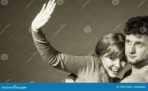 scared afraid young couple stock image image  stress