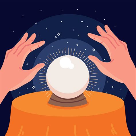 hands fortune teller and crystal ball 11127164 Vector Art at Vecteezy