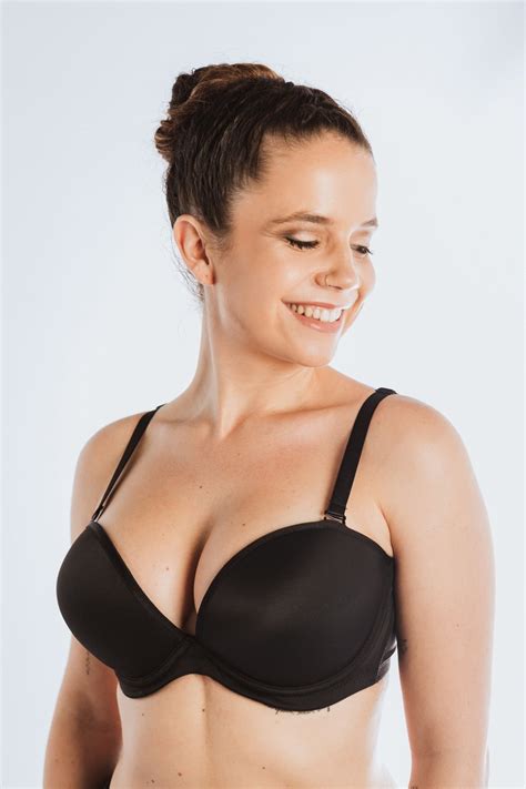 Multiway Black Plunge Strapless Bra with Padding