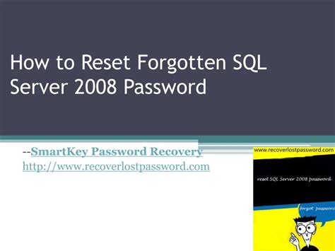 reset forgotten sql server  password powerpoint