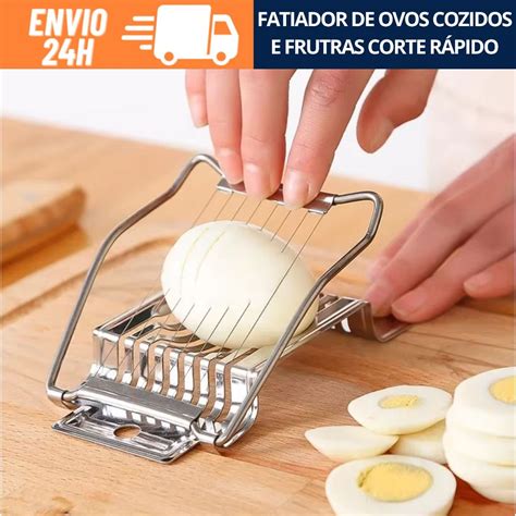 Cortador De Ovos Cozidos - Cortador e Fatiador De Ovos Cozidos e Frutas Macia De Aço Inoxidável ...
