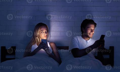 Cheating Concept. Unfaithful Husband Chatting On Cellphone Lying With ...