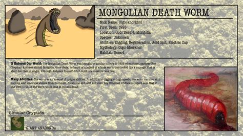 cryptid month mongolian death worm  mcdonaldbros  deviantart
