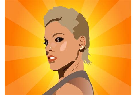 pink vector portrait  vector art  vecteezy